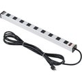 Global Industrial 25 9 Outlet Aluminum Power Strip with 15-ft Cord ETL/cETL 500886
